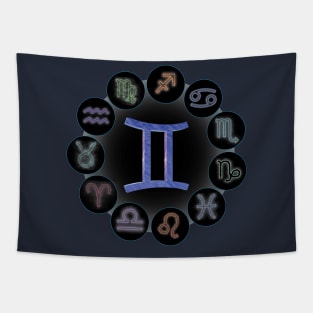 Gemini/The Twins Zodiac Symbol. Tapestry