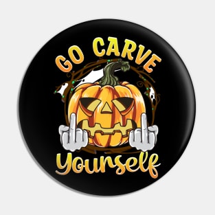 Funny Carved Pumpkin Men Women Funny Halloween Pin