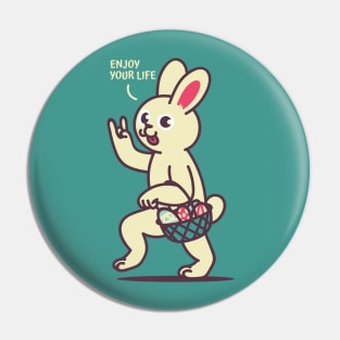 Bunny Collect Eggs Pin