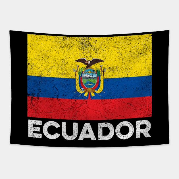 Ecuador Flag Retro Style Distressed Grunge Tapestry by Eyes4