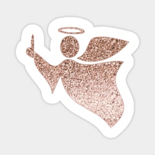 Sparkling rose gold angel Magnet