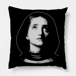 Joan Of Arc Black and White Pillow