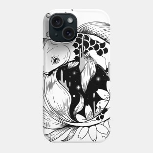 Koi Fish in Noire Space Phone Case
