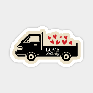 LOVE DELIVERY hearts Truck Magnet