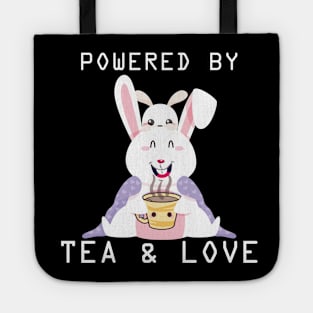 funny bunny design  pwered by love and tea Tote