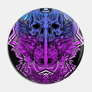 Divided wolf Pin