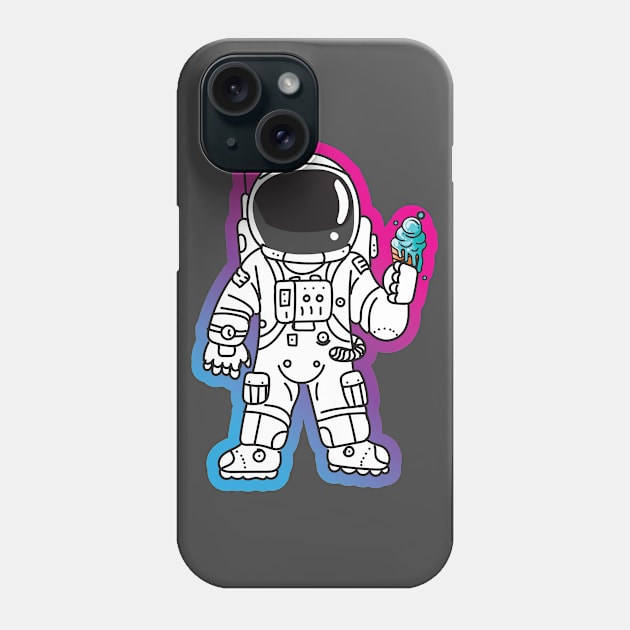 Astronaut Ice Cream Phone Case by Vin Zzep