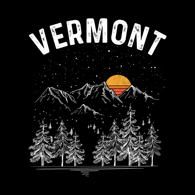 Vintage Retro Vermont State by DanYoungOfficial