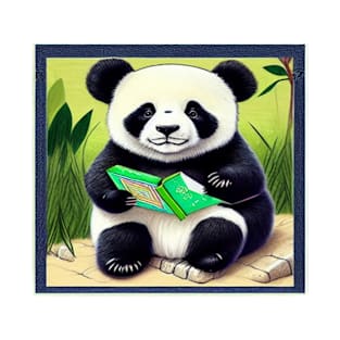 Panda Reading A Book. T-Shirt