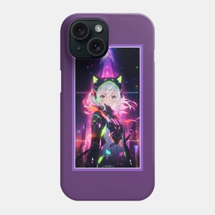 Anime Cute Cat Girl | Quality Anime Girl Artwork | Sci-Fi Manga Girl Anime Art Phone Case