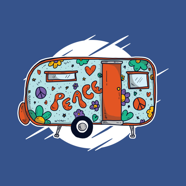 Discover Hippie Caravan - Hippie Car - T-Shirt