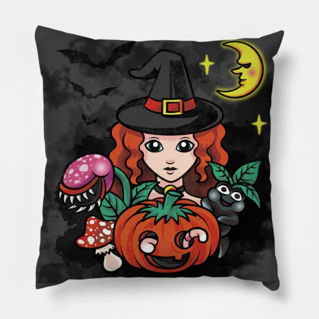 Witches garden Pillow by BeataObscura