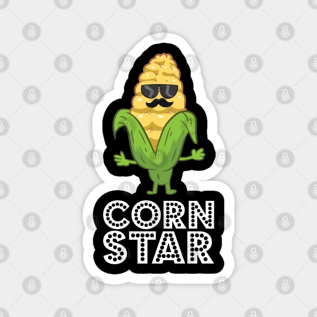 Funny Corn Star With Sunglasses Gift For Corn Farmer Magnet by EQDesigns