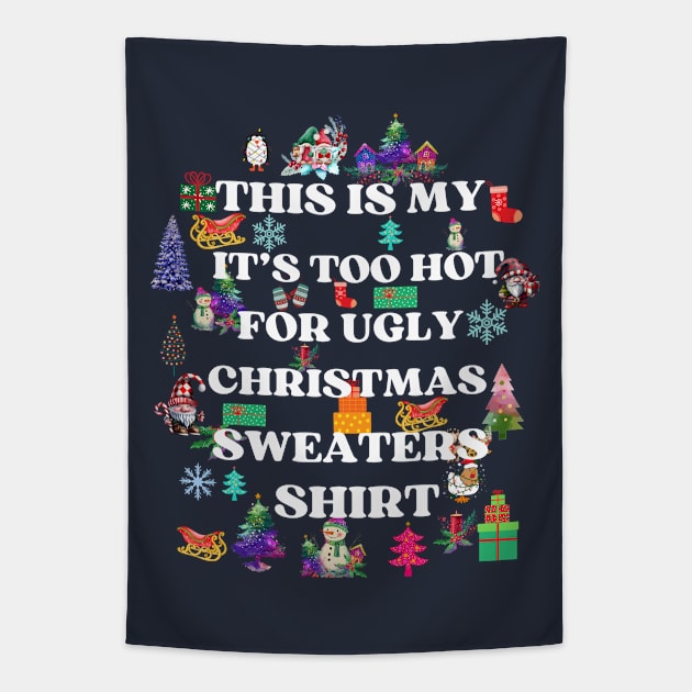 Ugly Christmas Sweater Tapestry by Tuff Tees