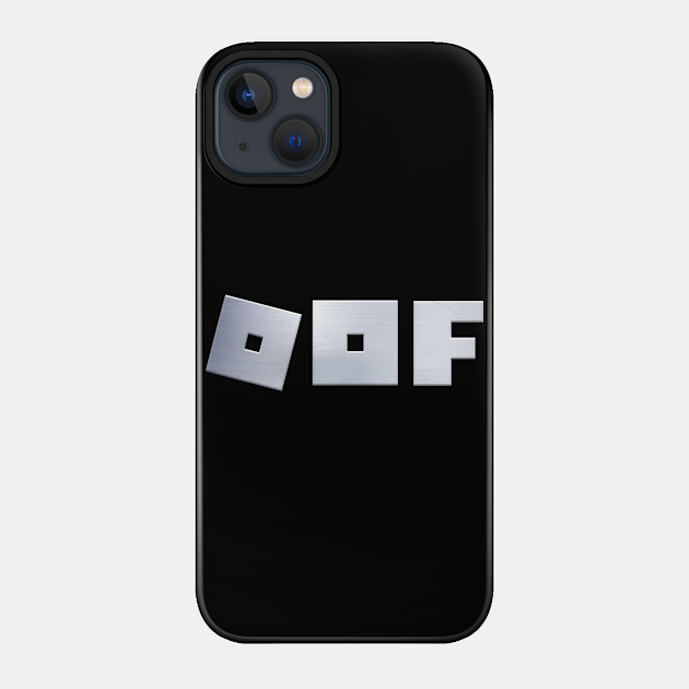 Roblox logo game - Oof (single line - metal texture) | gamer - Roblox - Phone Case