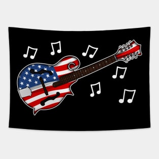 4th July Mandolin America Rocks USA Flag Mandolinist Tapestry