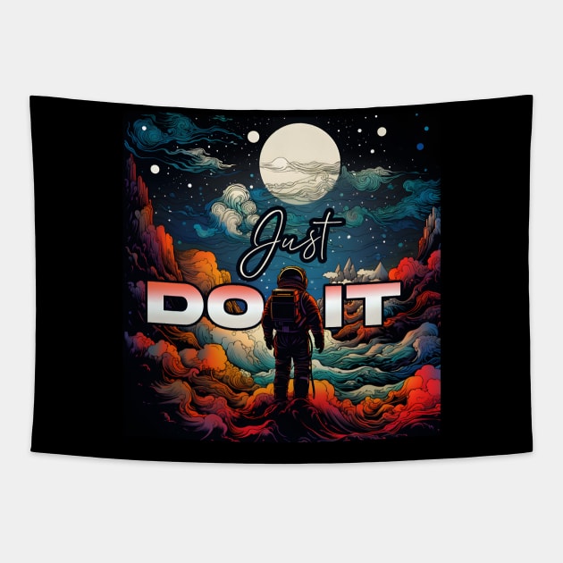 Inspiration: Spaceman, Cloud, Motivation, & Quotes jus do it Tapestry by A Floral Letter Capital letter A | Monogram, Sticker