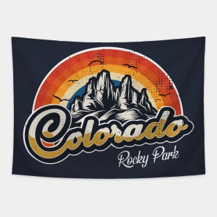 Colorado Tee - Retro Vintage Mountains Nature Hiking Tapestry