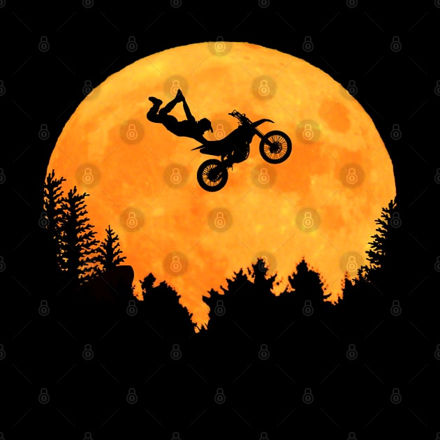 Motocross motorcycle with moon dirt bike racing at night by BurunduXX-Factory