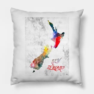 New Zealand Grunge Map Pillow