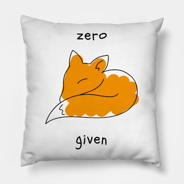 Zero Fox Given Pillow by NoColorDesigns