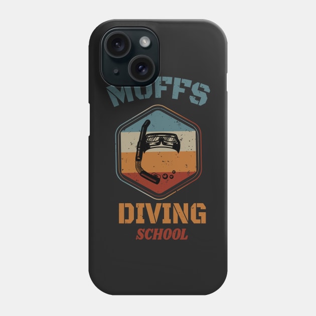 Muffs Diving School - Skull Retro Diving Lover gift Phone Case by WassilArt