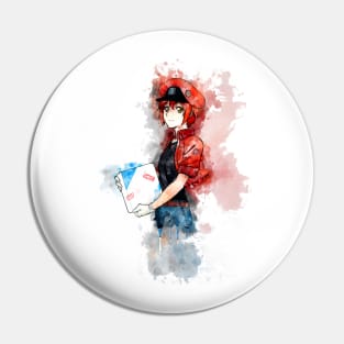 Cells at Work - Red Blood *watercolor* Pin