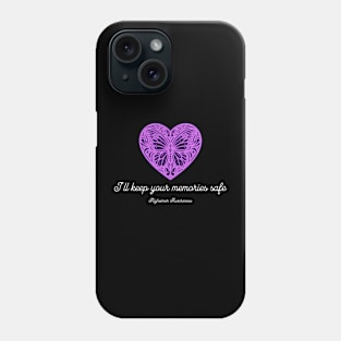 I will remember Alzheimer Awareness Purple Heart Butterflies Phone Case