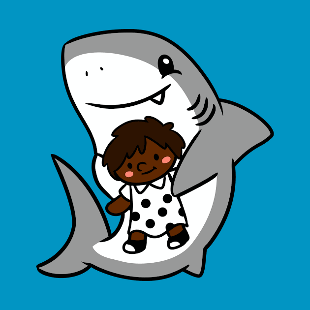 Shark Pup Morgan & Their Doll (Dark Tones, Shag, Smock Dress) by Pop & Purr