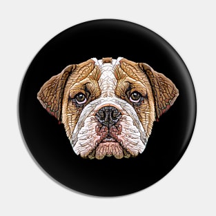 English Bulldog Face Pin