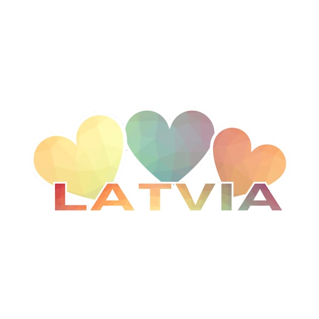 Multicoloured Latvian Heart Pattern by LukjanovArt