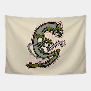 Celtic Cat Letter G Tapestry