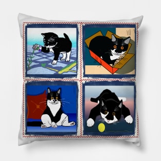 Cute Tuxedo Cat a patchwork kitty image  Copyright TeAnne Pillow