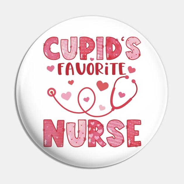 Cupid's Favorite Nurse Valentine's Day Pin by gogo-jr