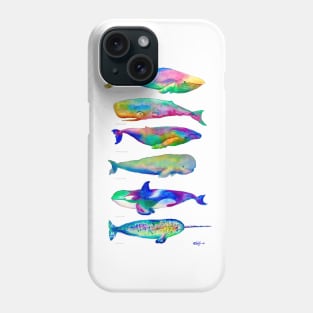 Multicolor Watercolor Whales Phone Case