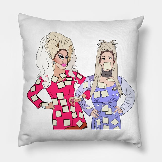 Trixie and Katya Pop Art Pillow by SturgesC