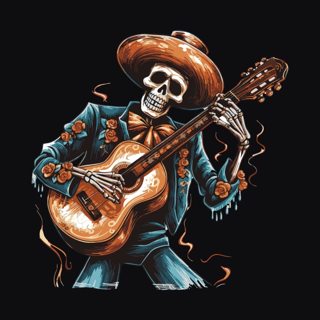 skeleton playing guitar by WoodShop93