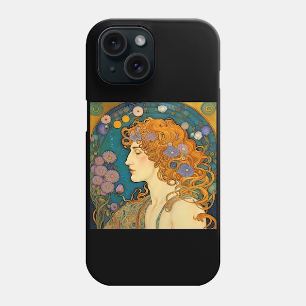 Handsome Man With Long Hair And Flowers Phone Case by LittleBean