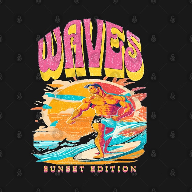 Waves, Hello Summer Funny Surfer Riding Surf Surfing Lover Gifts by Customo