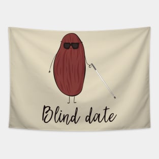 Blind Date Funny Fruit Date with White Cane Design Tapestry