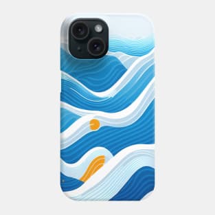 Bright Isometric Waves Repeating Patterns Flat Illustration Art Phone Case