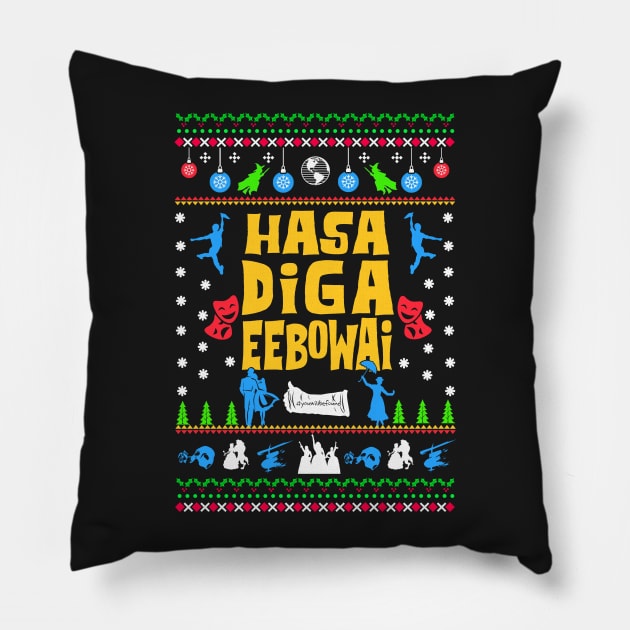 Broadway Ugly Christmas Sweatshirt Pillow by KsuAnn