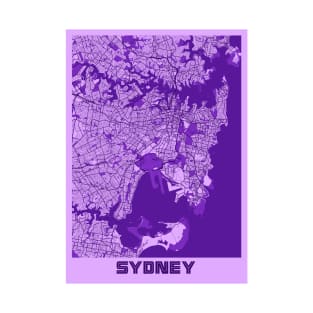 Sydney - Australia Lavender City Map T-Shirt