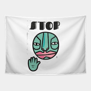 STOP - hand - face Tapestry
