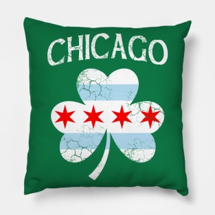 Chicago Irish Flag Shamrock St Patrick's Day Pillow