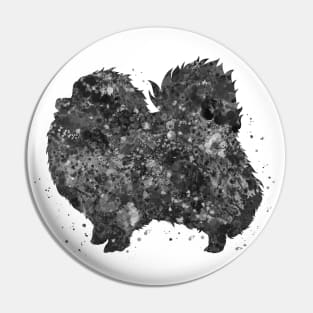 pomeranian dog black and white art Pin