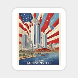 Jacksonville Florida United States of America Tourism Vintage Poster Magnet