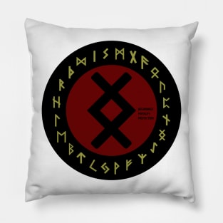 Red Inguz Futhark Rune Symbol Pillow