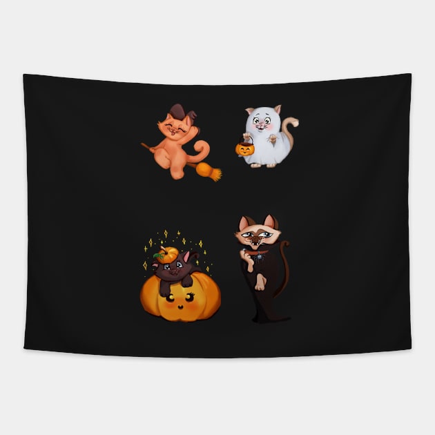 Meoween stickers 3 Tapestry by ArtInPi