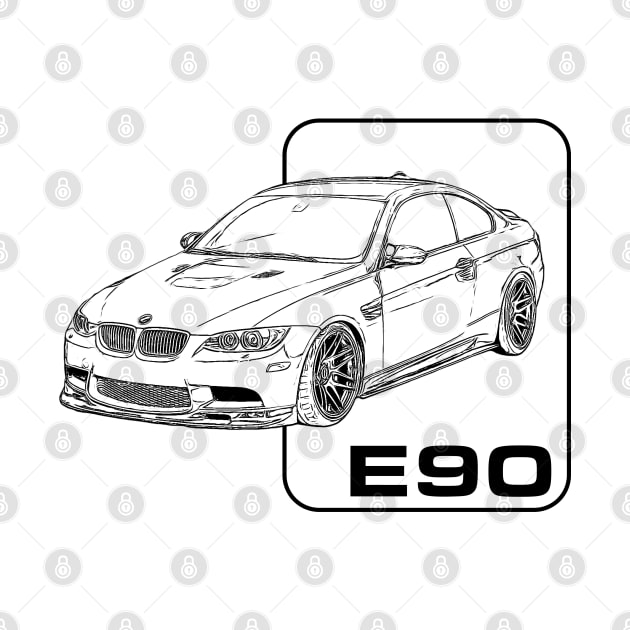 BMW E90 M3 Line Art by zK Isekai